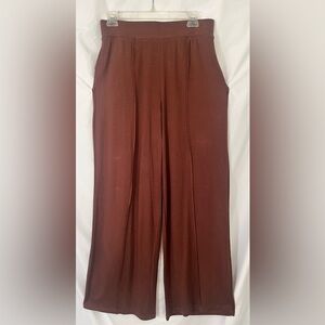 Time and Tru Wide-Leg Jumpsuit Pants in Rich Brown